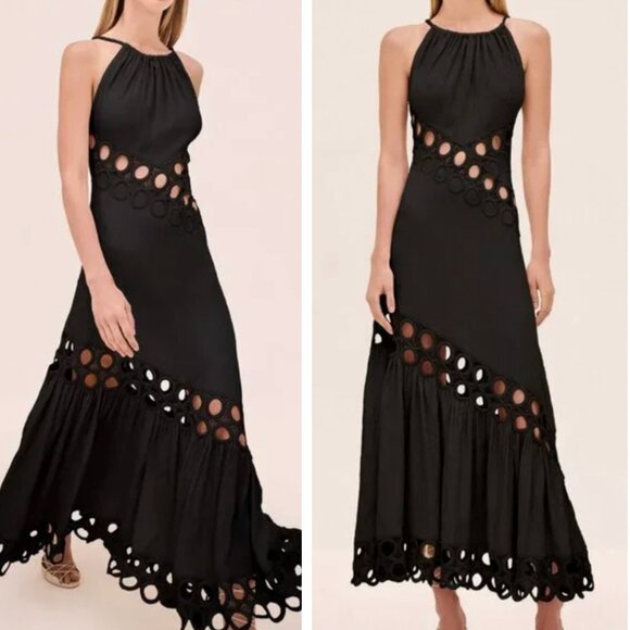 Alexis Chelsea Maxi Dress Gown Black Noir Small Party Vacation Cocktail - Picture 1 of 12